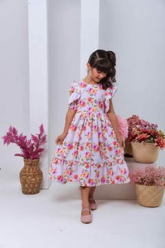 1124-1 VESTIDO LALOOK CECILIA FLORES ROSA