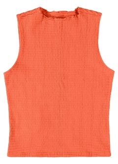 1000121249-0210 BLUSA ENFIM JUSTA TEXTURIZADA LARANJA
