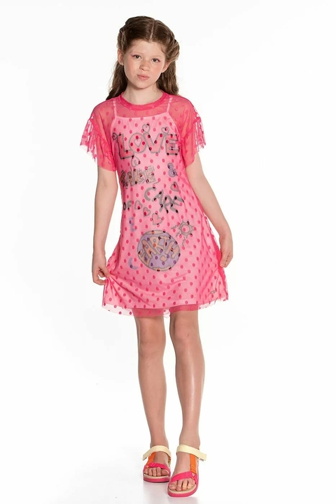 041185122 VESTIDO MYLU EM COTTON ESTAMPADA C/SOBREPOSICCO ROSA