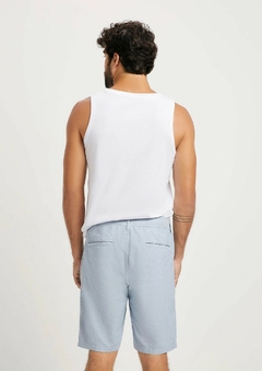 KTVG3KSI BERMUDA HERING EM TECIDO FIO TINTO AZUL - comprar online