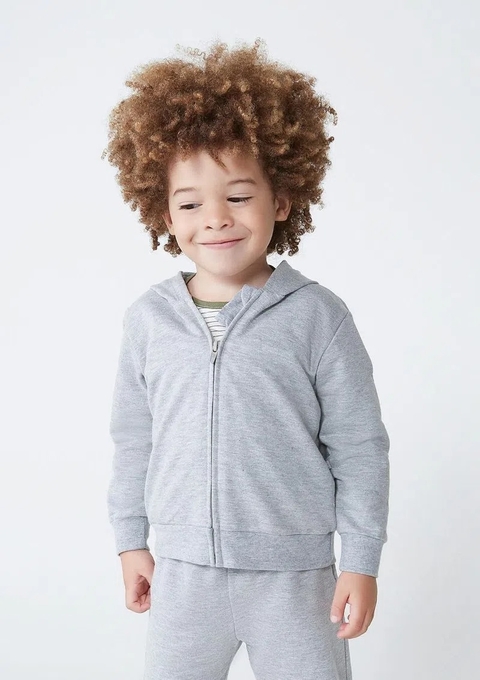 54JPM2HEN JAQUETA HERING KIDS EM MOLETOM MESCLA CINZA