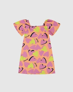 1000123095-DM53A VESTIDO MALWEE KIDS LARANJA CLARO BORBOLETA