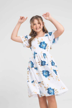140346499 VESTIDO MELLZINHA YASMIN FLORES DE VERAO AZUL