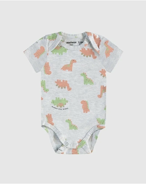 1000131819-DT14A BODY MALWEE KIDS MESCLA CLARO DINOSSAURO