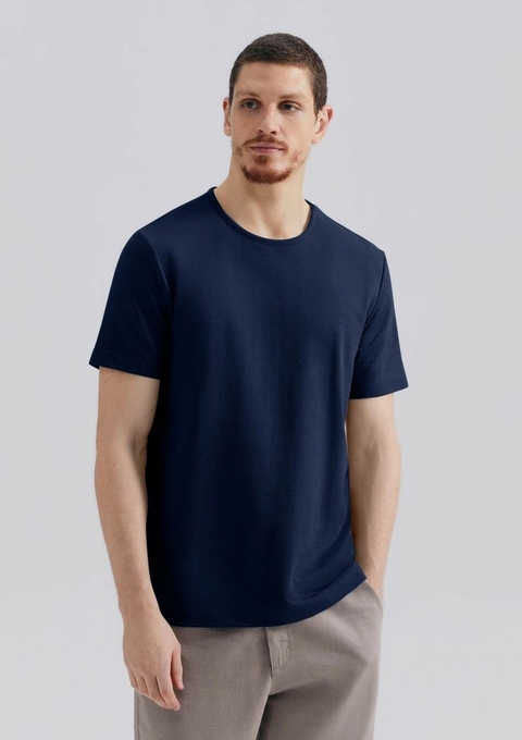 4K7WAX7EN CAMISETA HERING COMFORT TEXTURIZADA AZUL