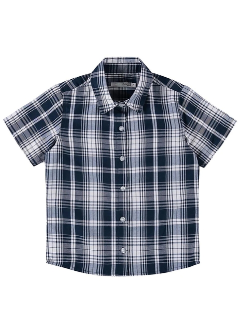 1000118090-B95A CAMISA MALWEE KIDS XADREZ AZUL