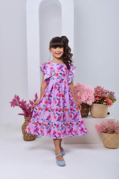 1124-3 VESTIDO LALOOK CECILIA FLORES LAVANDA