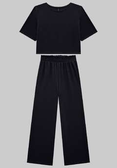 67770-0001566 CONJUNTO LUNENDER MALHA TEXTURIZADA PRETO ROTATIVO