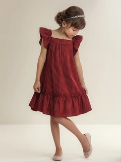 34916-3849 VESTIDO MUNDI XADREZ VERMELHO
