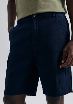 LZ0LAX7SI BERMUDA HERING CHINO CARGO TEXTURIZADA AZUL
