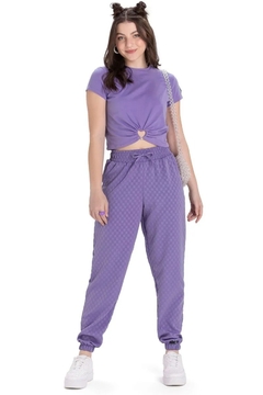 271484-4481 CALÇA ELIAN BEATS TEXTURIZADA LILAS