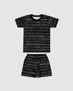 1000126319-DQ12A PIJAMA MALWEE KIDS PRETO ESCURO LETREIRO