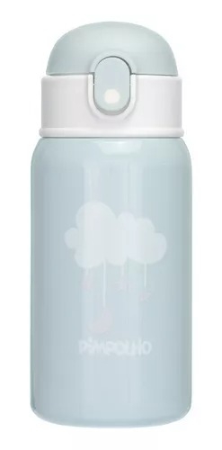 0009471-94711 GARRAFA PIMPOLHO TERMICA INOX 400ML C/CANUDO CINZA/NUVEM