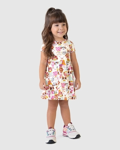 1000122680-DN77A VESTIDO MALWEE KIDS OFF WHITE CLARO CACHORRO