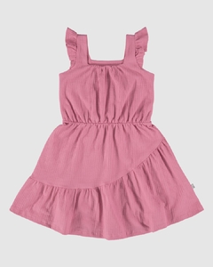 1000127237-70016 VESTIDO MALWEE KIDS MALHA TEXTURIZADA ROSA