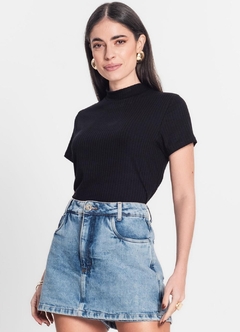 4106735-7539 BLUSA ROVITEX CANELADA PRETO