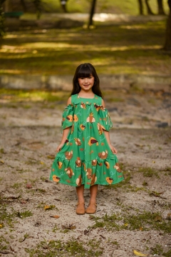 1113-1 VESTIDO LALOOK DUDA PASSARINHO VERDE
