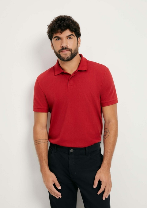 N3A7RY3EN CAMISA POLO HERINGREGULAR EM PIQUET VERMELHO