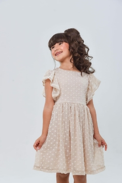 1125-2 VESTIDO LALOOK ANA CLARA BORDADO BEGE