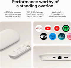 Google TV Streamer 4K 32GB - Porcelain (Blanco) Control por voz en internet