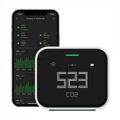 Monitor de aire Lite Multifunción 5 en 1, con sensor de calidad de aire Wi-Fi, CO2