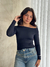 blusa gola canoa preta - comprar online