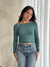 blusa gola canoa verde