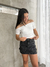 Saia cargo jeans marmorizada