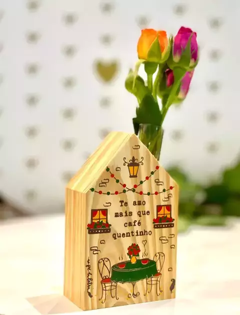 Mini vaso casinha - Café quentinho - comprar online