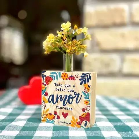 Mini vaso quadrado - Feito com amor - comprar online