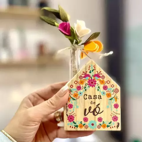 Vaso de Madeira- Casa de Vó - comprar online