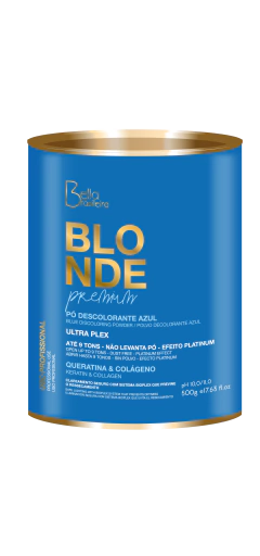 Pó Descolorante Blond Premium Plex Azul 500g - Bella Brasileira
