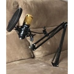 Microfone Condensador BM800 + Braço Suporte Articulado + Pop