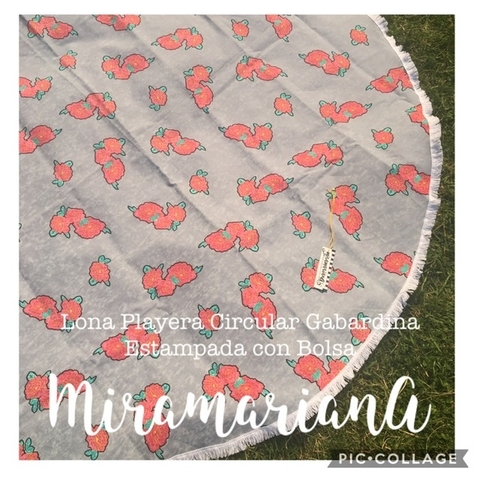 LONA PLAYERA REDONDA FLORES CON FLECOS