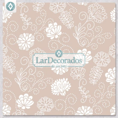 Papel de Parede Adesivo Floral - Brancas com fundo Rosa - comprar online