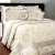 Cobre leito KING em jacquard 8 peças cor bege e Champagne