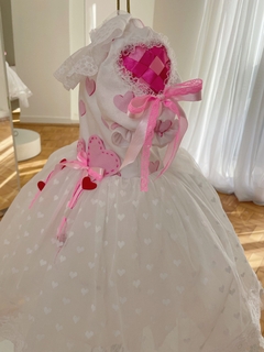 Vestido Noiva Corações / costas em malha