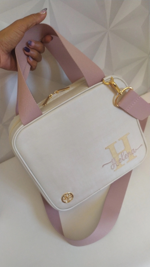 Frasqueira Térmica personalizada champanhe com rose