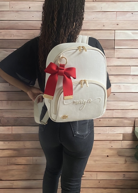 Mochila maternidade baby luxo- off white