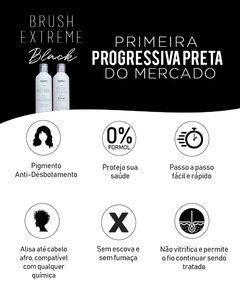 Brush Extreme Black 200ml - Primeira progressiva PRETA do mercado - Grupo MHPRO Cosméticos 