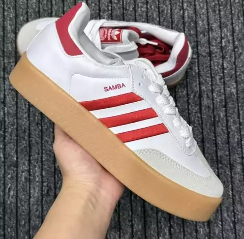 Adidas Samba Branco c/ Vermelho