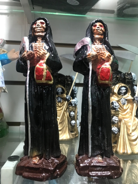 San la Muerte con Farol 20 cm Yeso