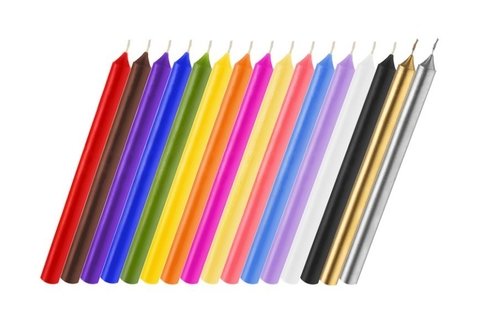 Velas Largas Lisas pack x 10 unidades