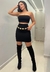 Imagem do Conjunto Feminino Cropped Faixa com Saia em tecido laurel