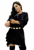 Vestido Boho Chic curto Manga Longa com Babado