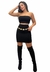 Conjunto Feminino Cropped Faixa com Saia em tecido laurel