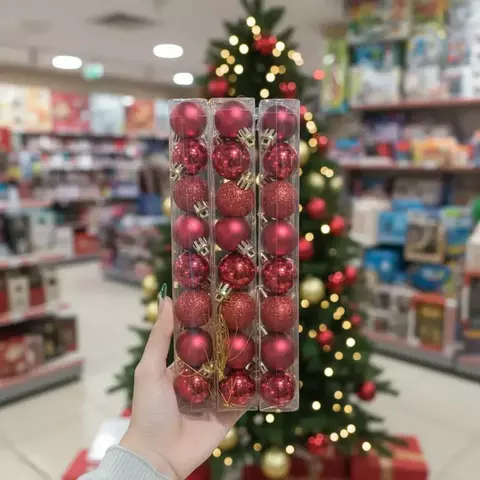 Adorno Bola Navideña 3 cm pack 8 unidades– Adorno de Navidad para Arbolito
