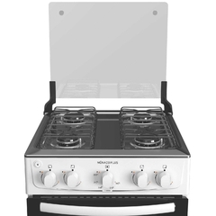 Fogão 4 bocas Atlas Mônaco Plus Branco com Acendimento Automático e Mesa Inox - IPIAÚ ELETRO