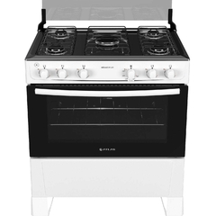 Fogão 5 bocas Atlas Mônaco Plus Branco com Acendimento Automático e Mesa Inox - comprar online