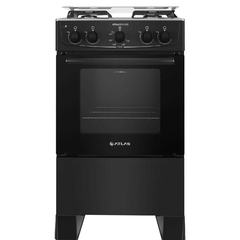 Fogão 4 bocas Atlas Mônaco Plus Preto com Acendimento Automático e Mesa Inox - comprar online